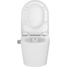 Безободковый подвесной унитаз VITRA NEST c функцией биде, встроенным смесителем, с бачком VITRA FRESH для моющего средства дюропластовое сиденье микролифт