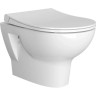 Безободковый подвесной унитаз Vitra Zentrum с тонким дюропластовым сиденьем микролифт