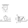 Безободковый подвесной унитаз Vitra Zentrum с тонким дюропластовым сиденьем микролифт
