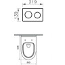 Инсталляция с унитазом VITRA S40 L-BOX с толстым быстросъёмным сиденьем с микролифтом, клавиша хром глянцевый