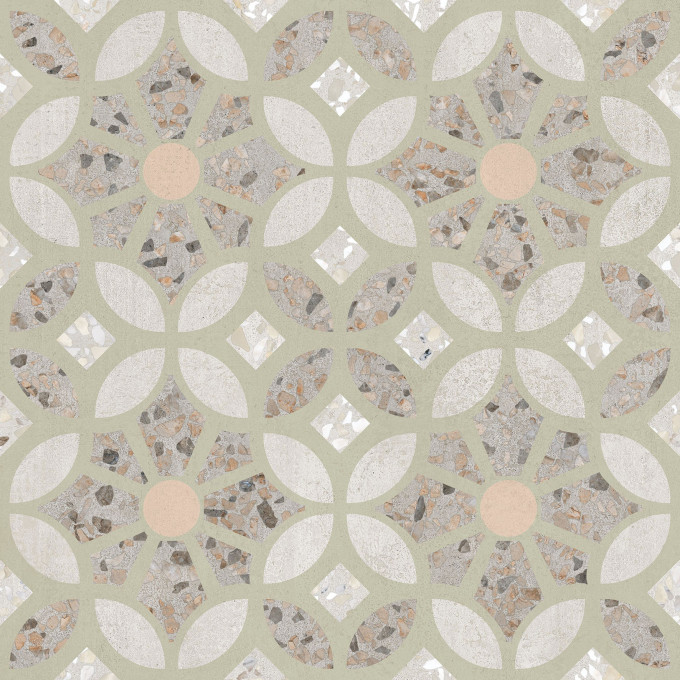 Керамогранит VITRA BETON/TERRAZZO-X R9 Ректификат Декор Пэчворк Лаппато 60x60