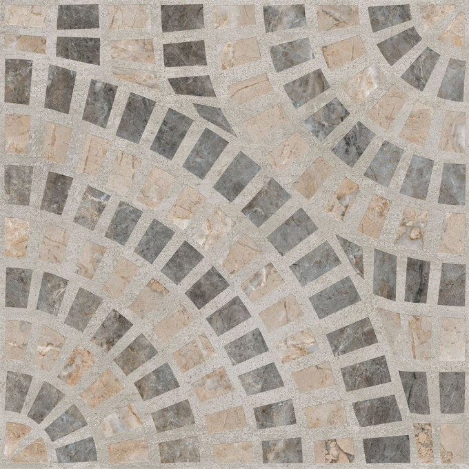 Керамогранит VITRA MARBLE/BETON-X R9 Ректификат Декор Круговой Темный Лаппато 60x60