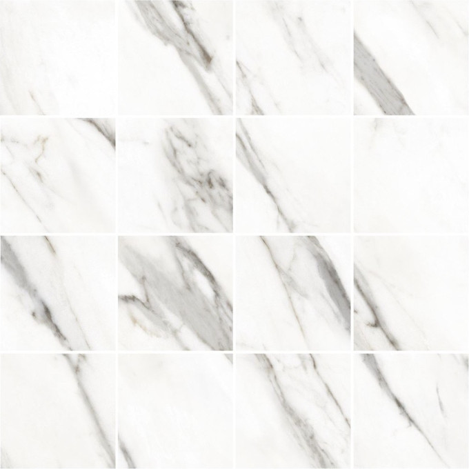 Керамогранит VITRA MARBLESET R9 Ректификат Мозаика Венато Светло-серый Лаппато 7.5X7.5