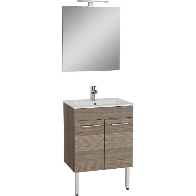 Комплект мебели VITRA MIA 60 см с дверцами (тумба, раковина, зеркало c подсветкой, ножки), кордоба