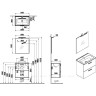 Комплект мебели VITRA MIA 60 см с ящиками (тумба, раковина, зеркало c подсветкой), кордоба