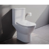 Комплект напольного безободкового унитаза VITRA INTEGRA ROUND OPEN-BACK, тонкое сиденье микролифт, механизм 3/6 л