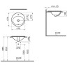 Накладная раковина VITRA S20, круглая 48 cм, c переливом, цвет белый