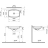 Раковина-чаша VITRA METROPOLE, прямоугольная 60 см, c переливом, цвет белый