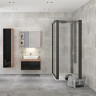 ф VITRA METROPOLE 80 см из искуственного камня, c 1 ящиком, цвет сливовое дерево, фасад черное акриловое стекло