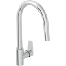 Смеситель для кухни VITRA FLOW SOFT A43445EXP с поворотным изливом однорычажный хром латунь