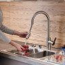 Смеситель VITRA INOX с выдвижным изливом для кухни