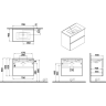Тумба с раковиной VITRA MIA PLUS SQUARE 69741, 80 см, подвесная
