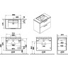 Тумба с раковиной VITRA ROOT 80 см подвесная 2 ящика, белый глянцевый