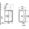 Тумба VITRA NEST с раковиной c 2мя ящиками, 80 см, с LED подсветкой, цвет натуральная древесина