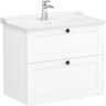 Тумба VITRA ROOT CLASSIC 80 см с классической раковиной 2 ящика, матовый белый