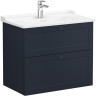 Тумба VITRA ROOT CLASSIC 80 см с классической раковиной 2 ящика матовый темно-синий