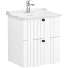 Тумба VITRA ROOT GROOVE 60 см с круглой раковиной 2 ящика матовый белый