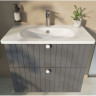 Тумба VITRA ROOT GROOVE 60 см с круглой раковиной 2 ящика матовый серый