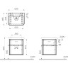 Тумба VITRA SENTO с раковиной, с 2 ящиками, 65 см, с LED подсветкой, цвет матовый белый ( ножки 61069 заказываются отдельно )