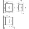 Тумба VITRA SENTO с раковиной, с 2 ящиками, 80 см, с LED подсветкой, цвет матовый антрацит ( ножки 61069 заказываются отдельно )