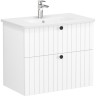 ТумбаVITRA ROOT GROOVE 80 см с круглой раковиной 2 ящика, матовый белый