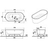 Ванна VITRA GEO 170x80 отдельностоящая, ножки скрытый сифон