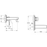 Встроенный смеситель для раковины VITRA ROOT SQUARE настенный, хром